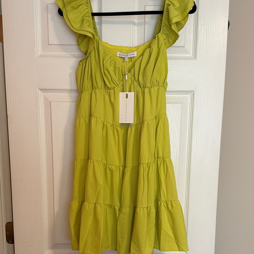 Endless Rose Lime Ruffled Mini Dress